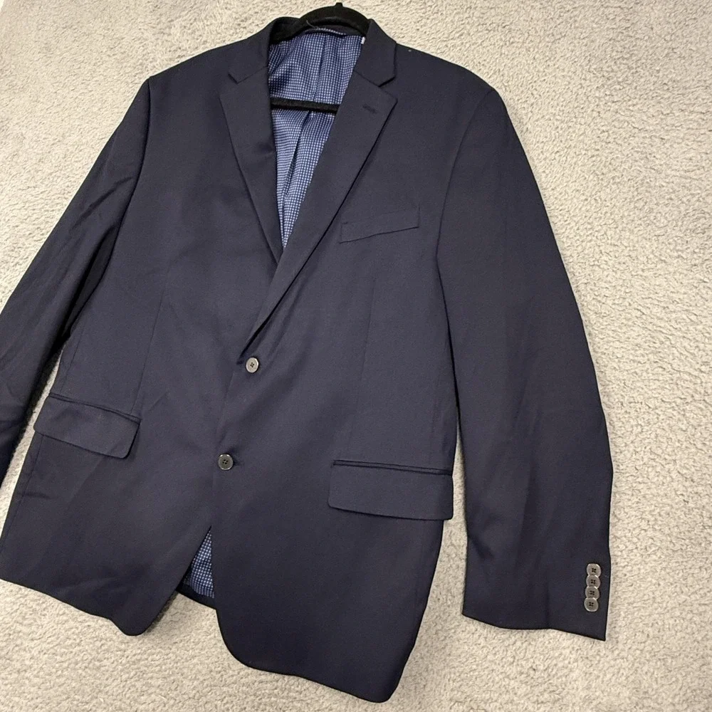 Michael Kors Blazer‎ Mens 46R Navy 2 Button Notch Lapel Stretch Lined Side Vents